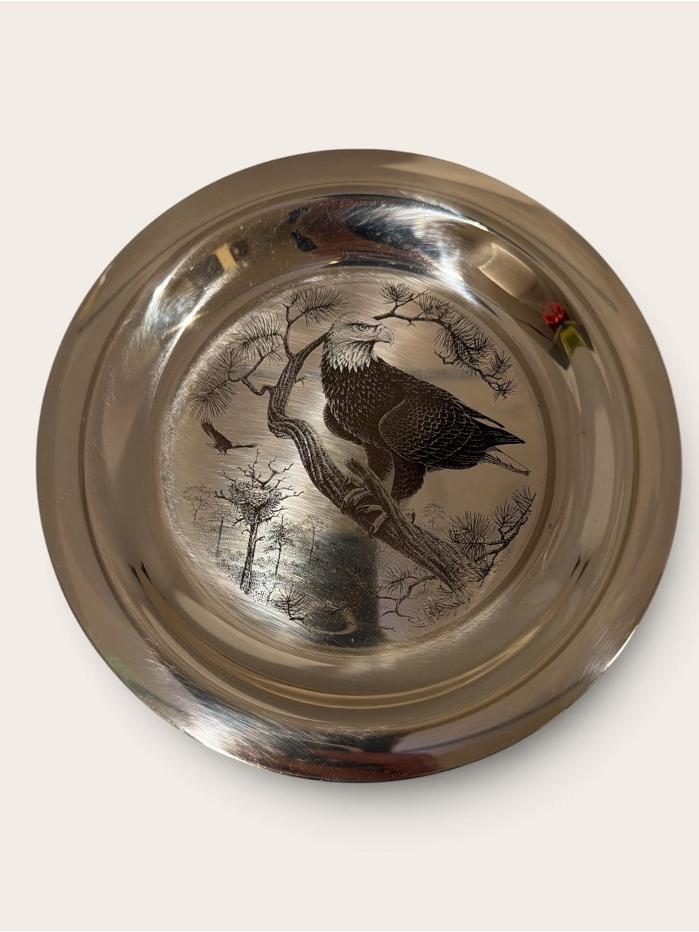 Franklin Mint Silver-Tone Eagle Decorative Bowl